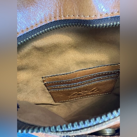 Patricia Nash Crossbody Leather Bag - Preloved in Camel - Picture 7 of 15